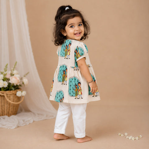Rakhi Together Printed Frock for Kids