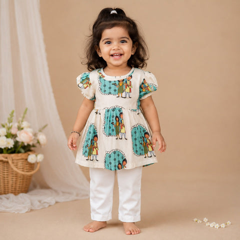 Rakhi Together Printed Frock for Kids