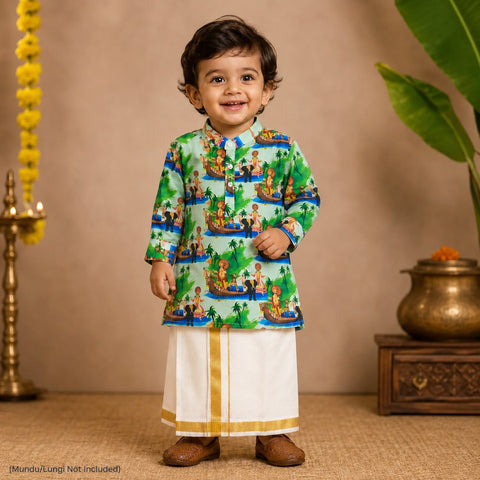Kerala Boat Race Personalized Kurta for Kids
