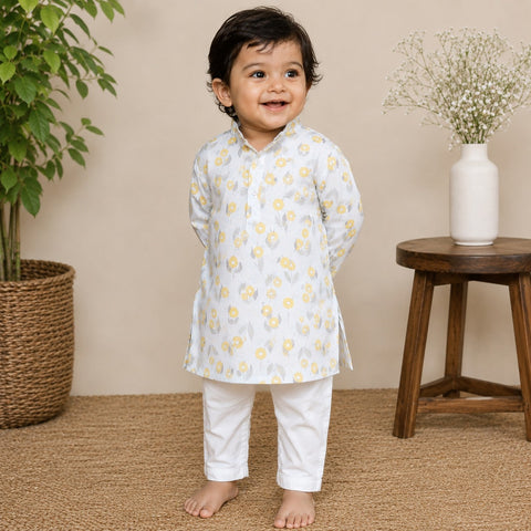 Golden Bloom Onam Kurta