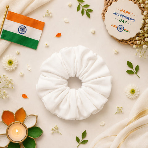 Independence Day Plain colours Cotton Scrunchies