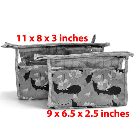 VIOLET BLUE MEADOW PRINT TRAVEL MAKEUP POUCH SET