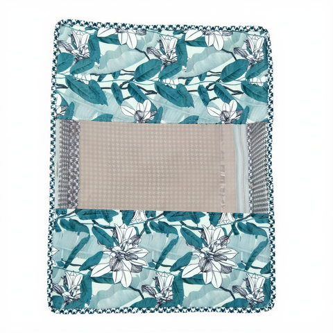 TEAL BLOSSOM CANOPY PRINT GRAND SAREE ORGANIZER