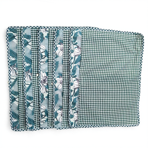 TEAL BLOSSOM CANOPY PRINT GRAND SAREE ORGANIZER