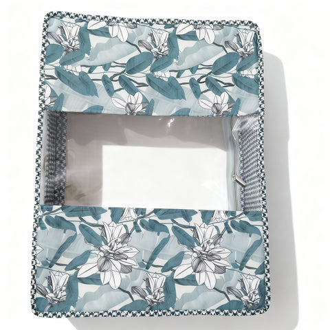 TEAL MAGNOLIA GROVE PRINT GRAND SAREE ORGANIZER