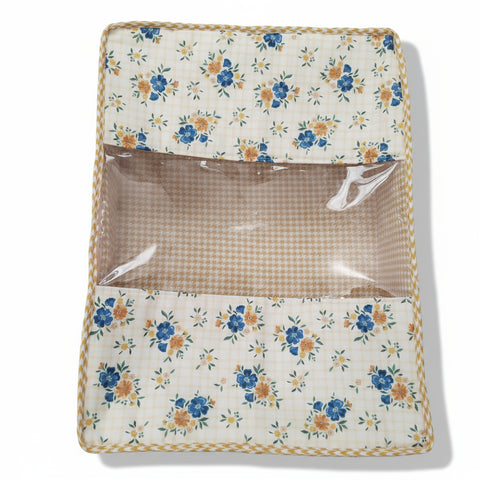 BLUEBELL BUTTERSCOTCH CHECKS PRINT GRAND SAREE ORGANIZER