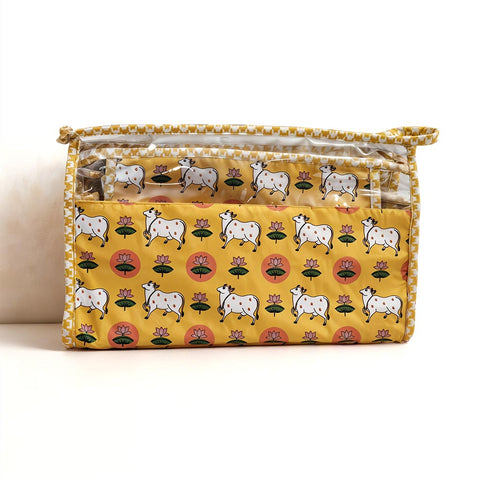 PICHWAI PASTURES PRINT TRAVEL MAKEUP POUCH SET