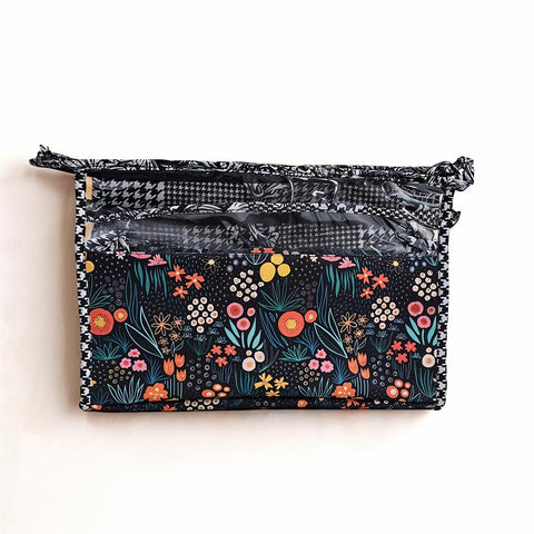 FLORA FIESTA PRINT TRAVEL MAKEUP POUCH SET