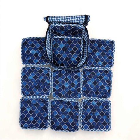 INDIGO MOSAIC PRINT Earring Organizer
