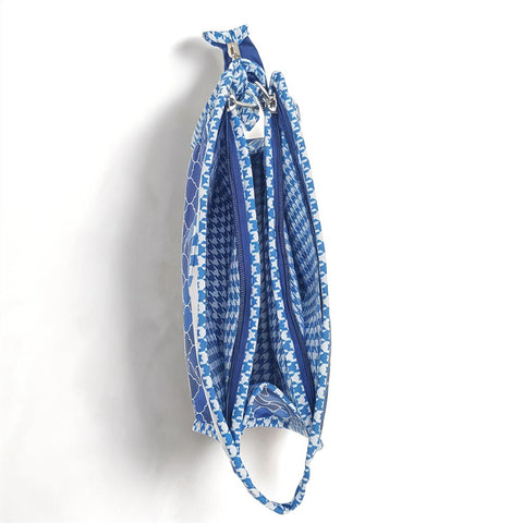 INDIGO MOSAIC PRINT TrioZip Toiletry Bag