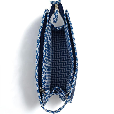 INDIGO MOSAIC PRINT TrioZip Toiletry Bag