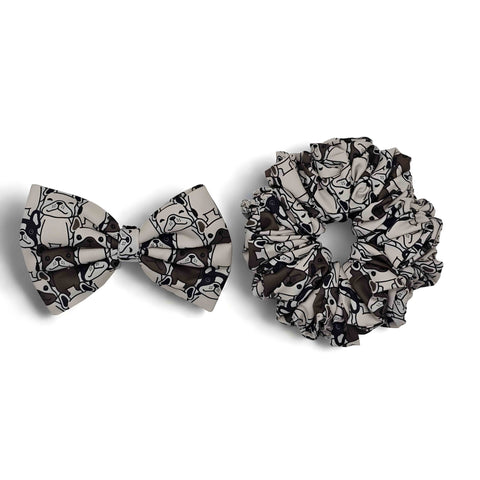 Pawfect Pals Print Scrunchie & Bow Combo