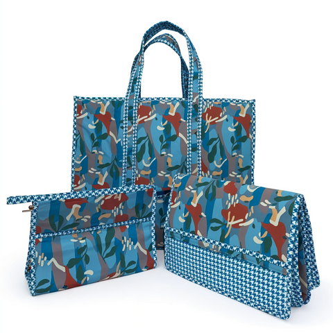 COBALT CAMO JUNGLE TOTE BAG SET
