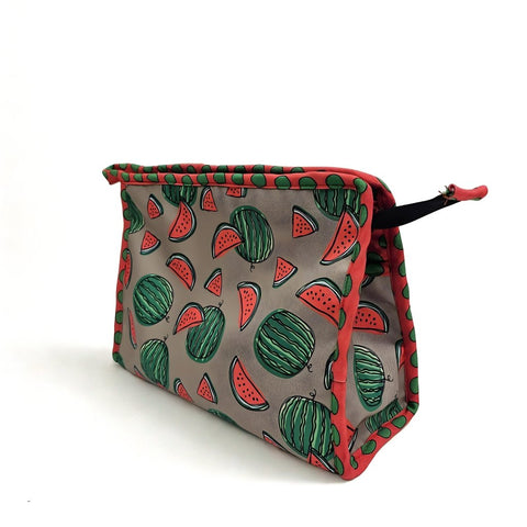 SUMMER MELON PRINT TrioZip Toiletry Bag