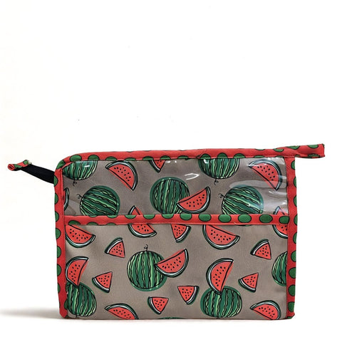 SUMMER MELON PRINT TrioZip Toiletry Bag