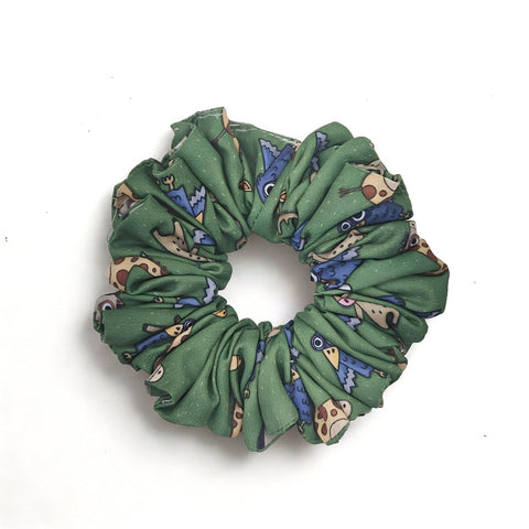 FOREST FRIENDS PRINT Scrunchie & Bow Combo
