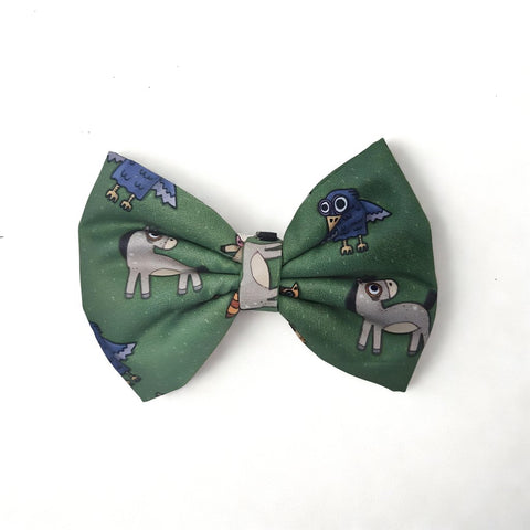 FOREST FRIENDS PRINT Scrunchie & Bow Combo