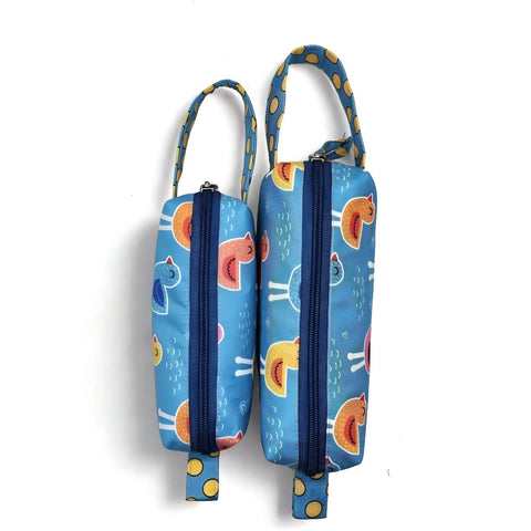 PLAYFUL BIRDS PRINT Small Duo Pouch Set