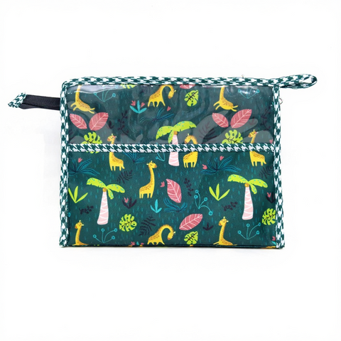 JUNGLE JOY PRINT TRIOZIP TOILETRY BAG