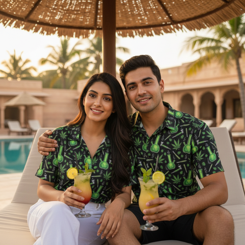 VIBRANT MARIJUANA LEAVES PRINTED SHIRT