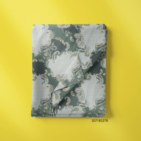 olive colour paisley pattern