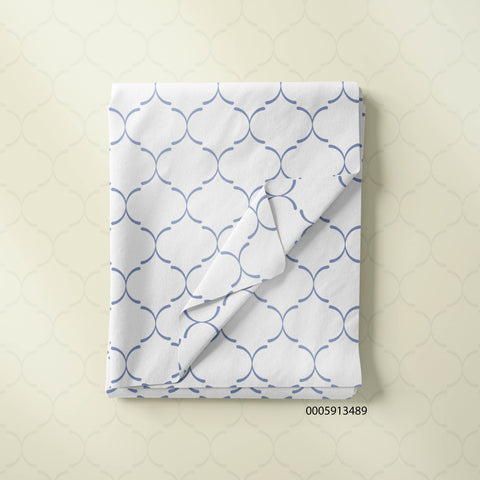 Simple Curved Blue & White Moroccan Trellis