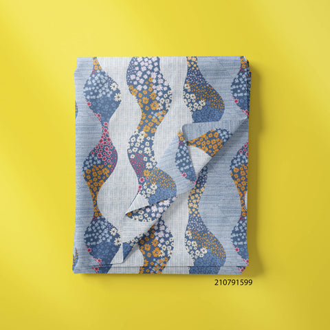 super small abstract flower print blue colour