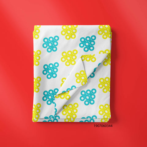 Abstract Printed white & blue