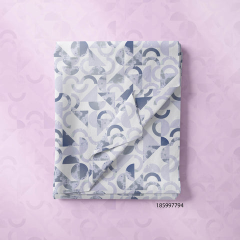 Purple & White Triangle, Half Circle & Curved Geo Shapes