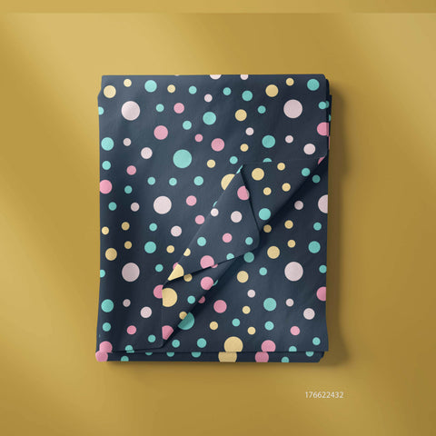 Dark navy colour multi polka dot