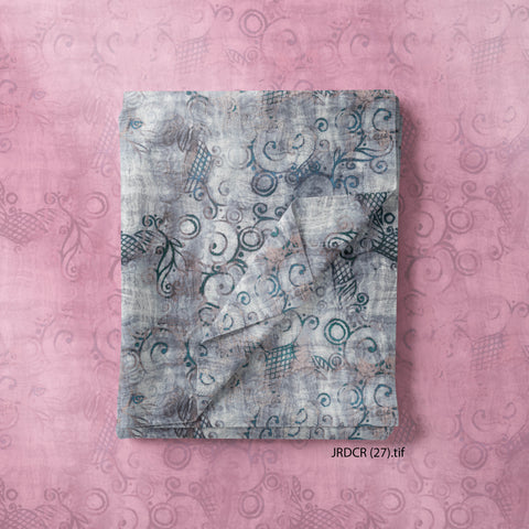 Green Color Curly Wave Design On Gray