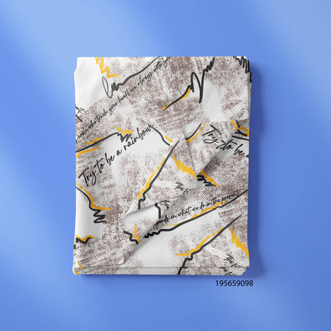 Calligraphy Hand Writing Yellow, Black & White Color