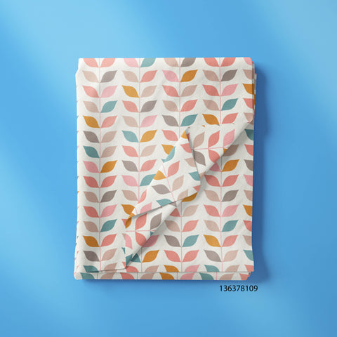 Multi Colors Leaves With Cream Background