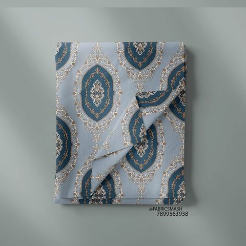 Madras Rug In Blue & Gray
