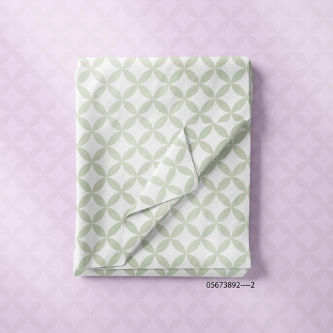 White & light Green  Porcelain tile circle Prints