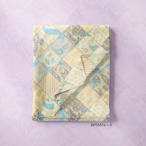 Yellow Patchwork Style Print