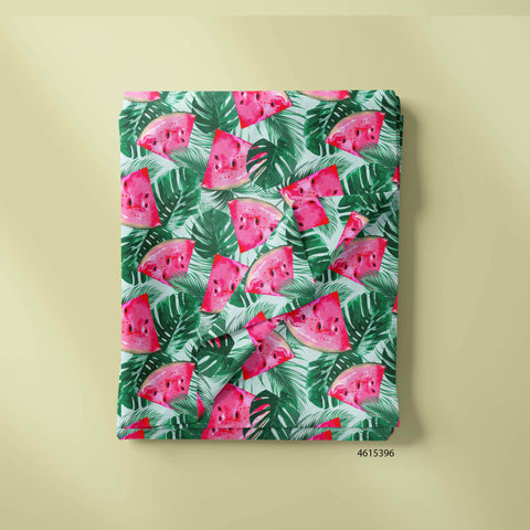 Watermelon Slices With Tropical Palm