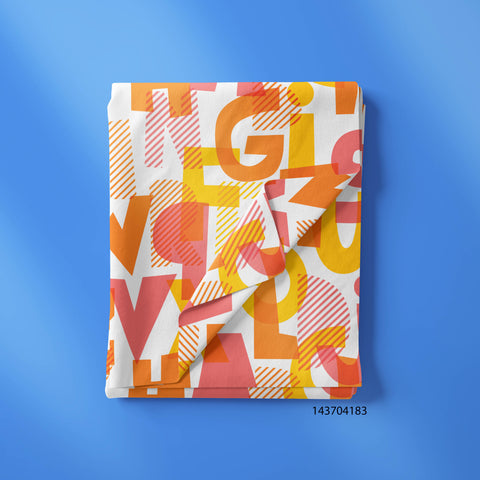 alphabet orange print