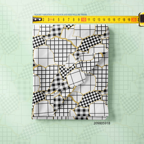 All The Checks Print In Black White & Golden Color