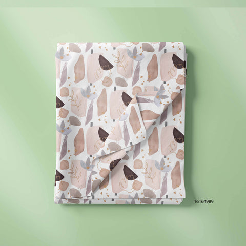 Terrazo Duvet With Leaves Print