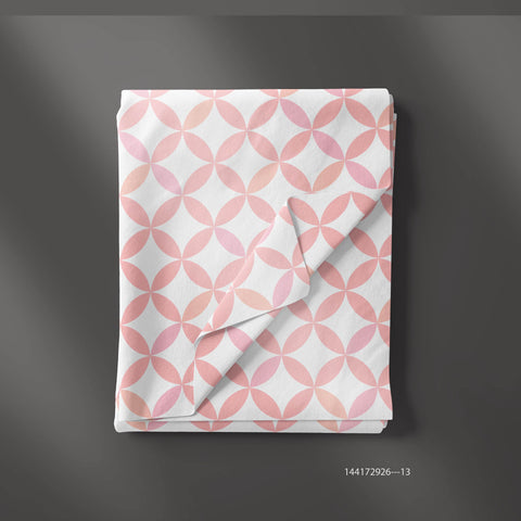 Pink & White Porcelain tile circle Prints
