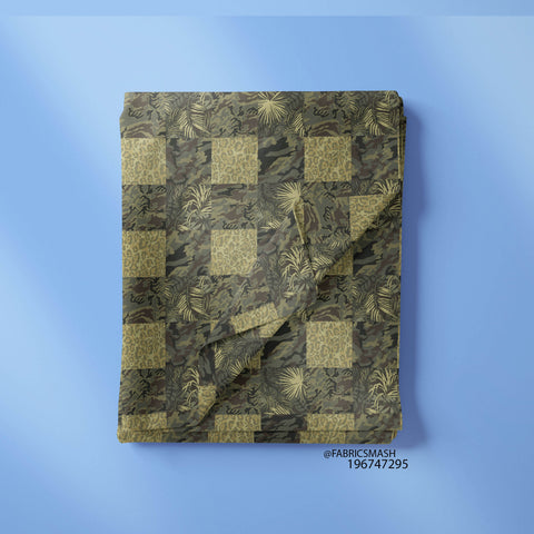 Camouflage & Cheetah Skin Print In Green Color