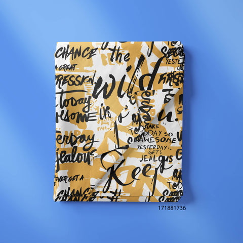Inspiring Words In Orange & Black On White Color