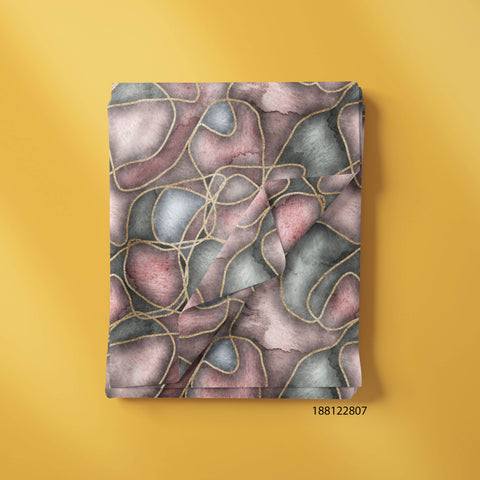 Peach & Green Color Weave Print
