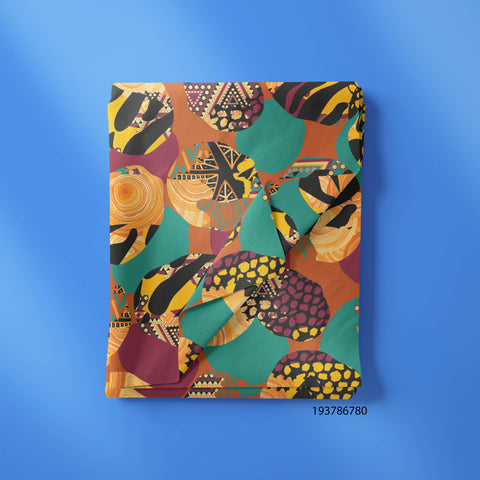 Funky Model Art In Brown, Orange and Green