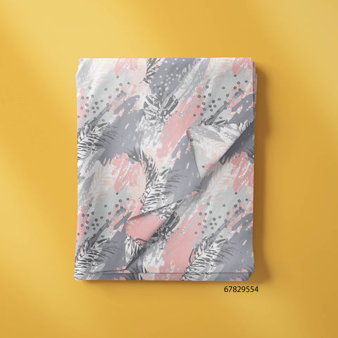Gray Spot With Black Color Leaf In Pink & Gray