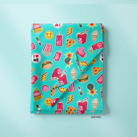Multi blue pop corn print