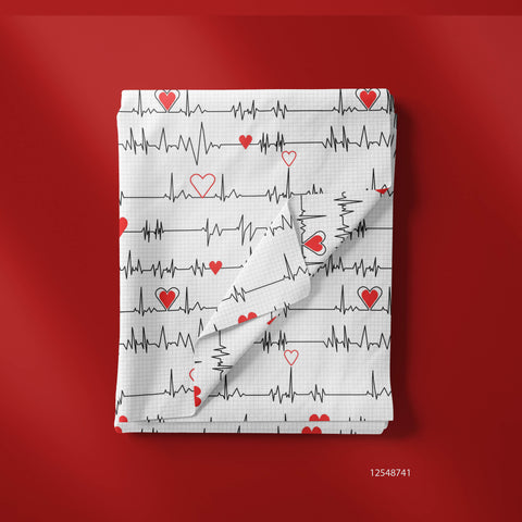 Heartbeat Rate In One Line Square Background