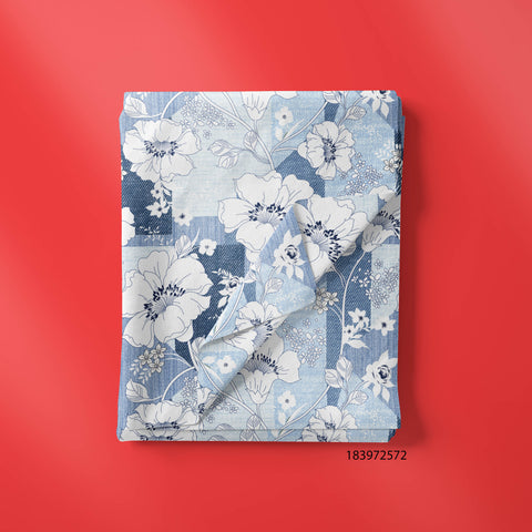 Denim Flowers Patchwork Pattern