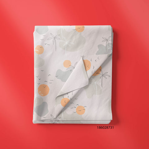 Coconut Tree Sunset In Off White Color